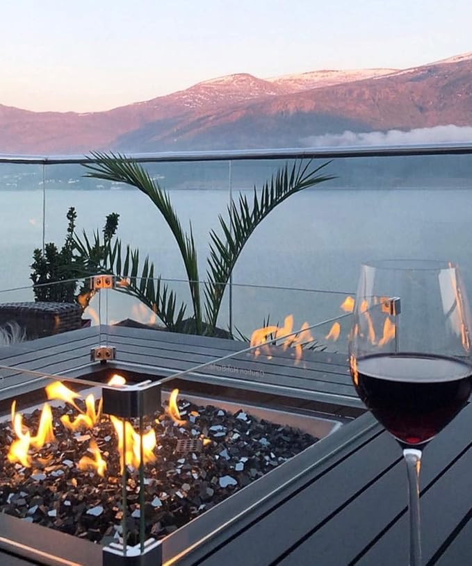 NUPICK 20 Pound Fire Glass, 1/2 Inch Reflective Fire Pit Glass | Tempered Fire Pit Rocks for Propane or Natural Gas, Glass Rocks for Fire Pit Table, Fireplace, Fire Bowl, Landscaping, Black