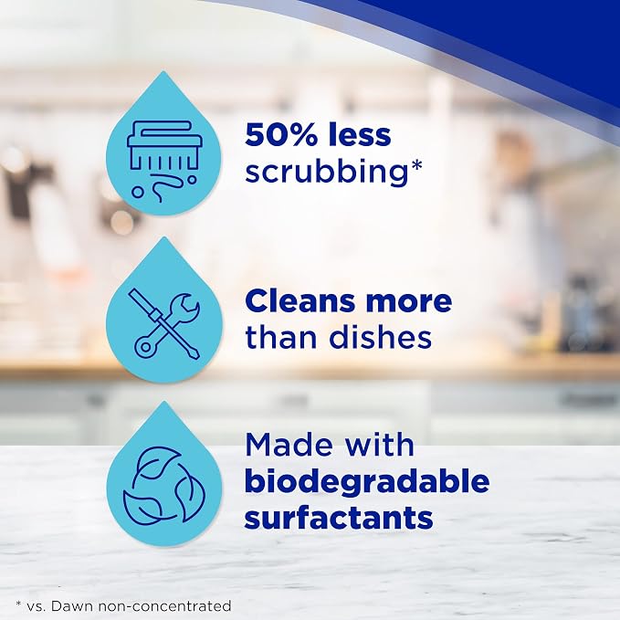 Dawn Ultra Dishwashing Liquid Dish Soap (4x19.4 Fl oz) + Non-Scratch Sponge (2 Count), Original Scent