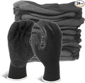 Evridwear Crinkle Latex Rubber Hand Coated Safety Work Gloves for Men Women General Multi Use Construction Warehouse Gardening Assembly Landscaping,Black Large 12 Pairs Pack