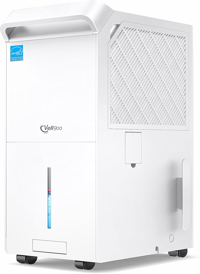 Vellgoo 6,000 Sq.Ft ENERGY STAR Most Efficient 2025 Dehumidifier for Basement, Max 140 Pint/Day Large Capacity Dehumidifier with Drain Hose, for Home, Large Rooms, Garage