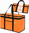 PRO Large Insulated Food Delivery Bag (2XL, Orange, 1 Pack) | Thermal bag, For cold & hot food, Water-resistant, Portable cooler, Soft sided catering tote, Grocery bag with zippered top