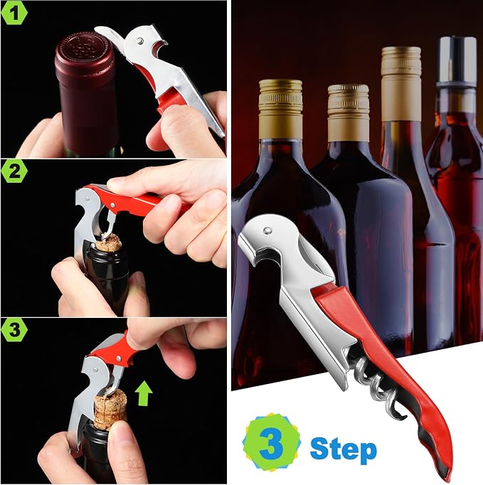 Honoson 40 Pieces Wine Opener Bulk Corkscrew Bottle Wine Key Opener Waiter Metal Heavy Beer Corkscrew Serrated Foil Cutter Key for Servers Home Restaurants Bars Waiter Bartenders (Fresh Colors)