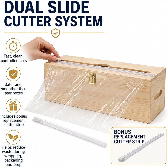 18 Inch Foil Dispenser with Cutter,Plastic Wrap Dispenser,Butcher Paper Holder,Kraft Freezer Wax Paper Roll Organizer for Countertop