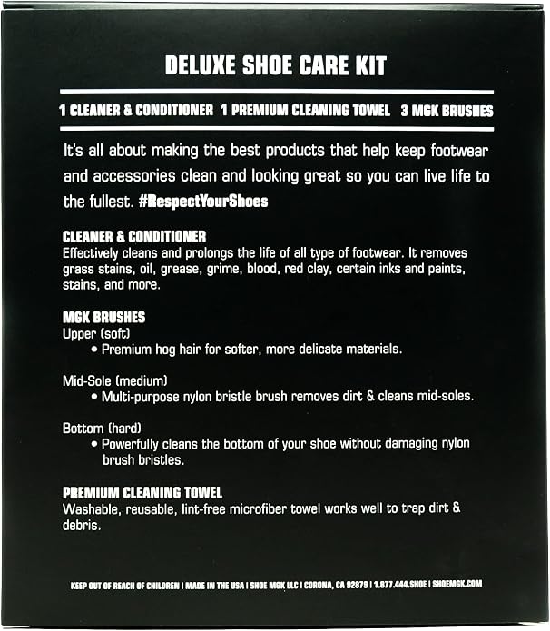 Shoe MGK Deluxe Shoe Brush Set with XL Cleaner and Conditioner for Clean, Fresh Shoes