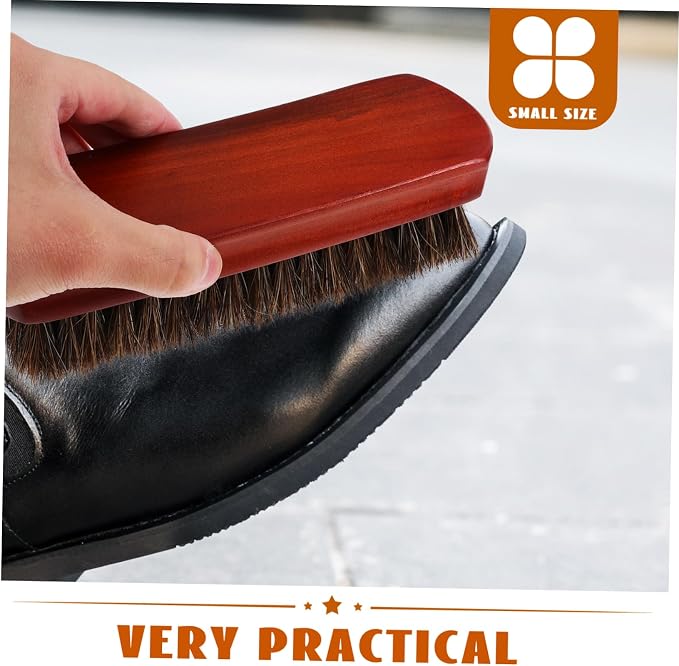 3pcs Laundry Scrubbing Brush Portable Wooden Shoe Cleaning Brush Horsehair Bristles for Shoe Polishing and Boot Care Ergonomic Grip Design for Comfortable Use