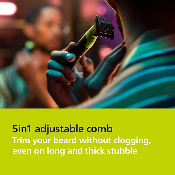 Norelco Philips OneBlade 360 with Connectivity Hybrid Face, Electric Beard Trimmer and Shaver, with 360 Blade Technology, 1x360 Blade for Face, 5in1 Adjustable Comb, Model QP4530/90