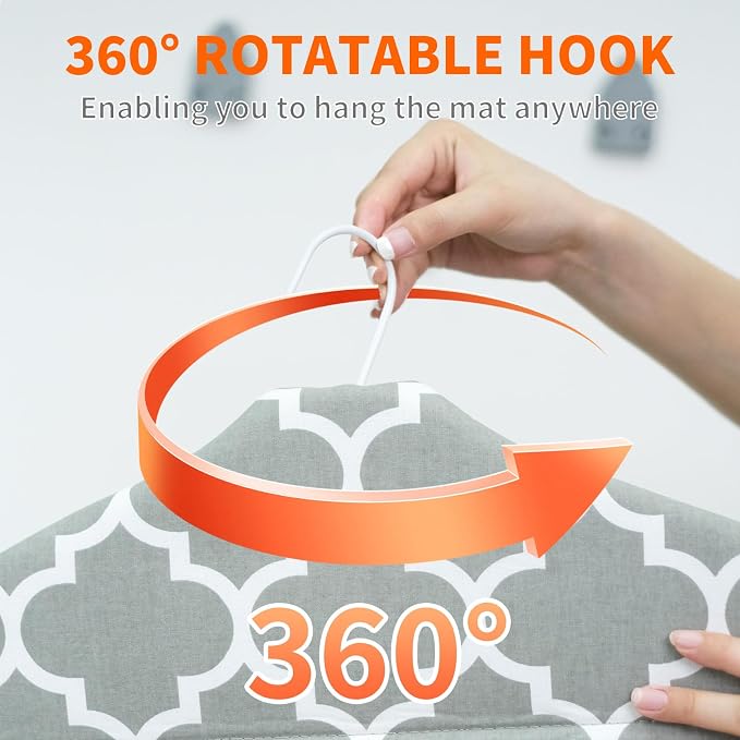 Foldable Steamer Board for Clothes, 35.62x15.75inches Ironing Mat with Silicone Iron Pad, Portable Steamer Pad for Steaming Clothes, Grey