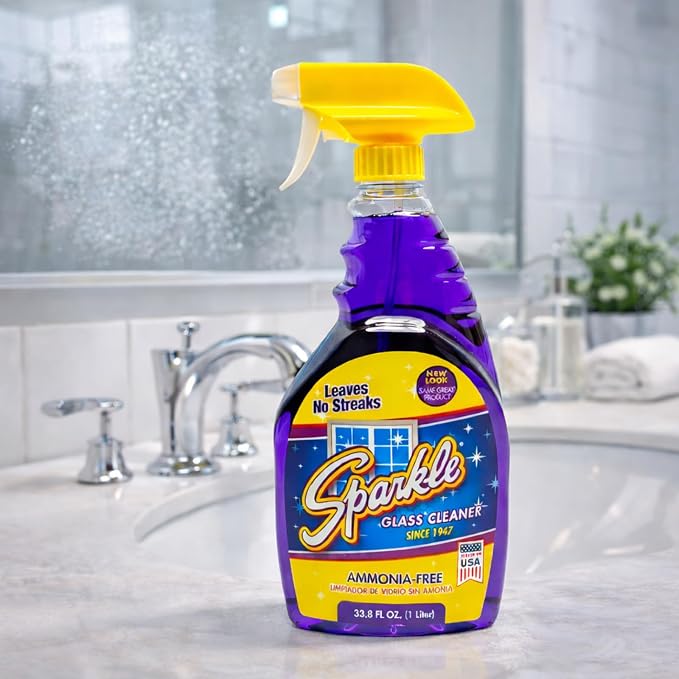 Sparkle Glass Cleaner, Original Purple Formula, 33.8-Ounce Trigger Bottle (Pack of 12)