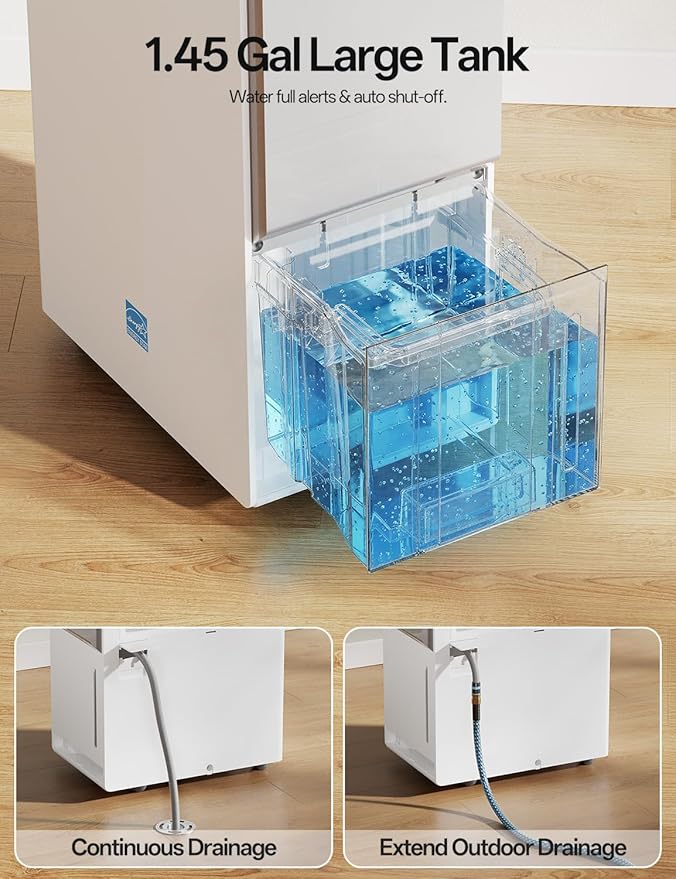 5000 Sq.Ft Energy Star Most Efficient 2025 Dehumidifier, Arecovas Max 80 Pint/Day Dehumidifier for Basement with Drain Hose, Intelligent Humidity Control for Home Bathroom Garage Bedroom