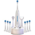 Cybersonic Classic Electric Toothbrush, Rechargable Power Toothbrush with Complete Dental Care Kit Including Tongue Scraper and Floss Heads + 6 Replacement Brush Heads