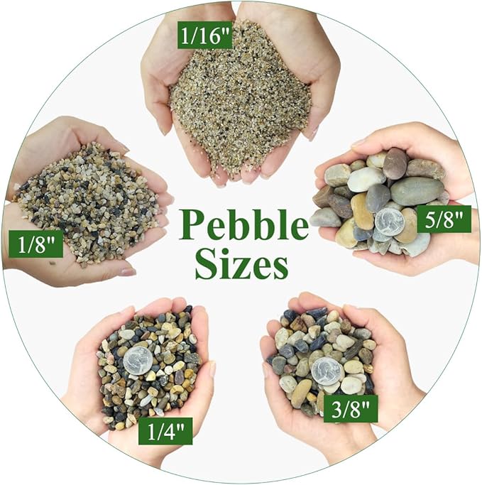20lbs Aquarium Gravel, 1/16"(0.6-1.2mm) Natural River Rocks | Succulent Cactus Pea Gravel for Plants, Fish Tank, Decorative Pebbles for Gardening, Flower Pots, Vase Fillers, Landscaping