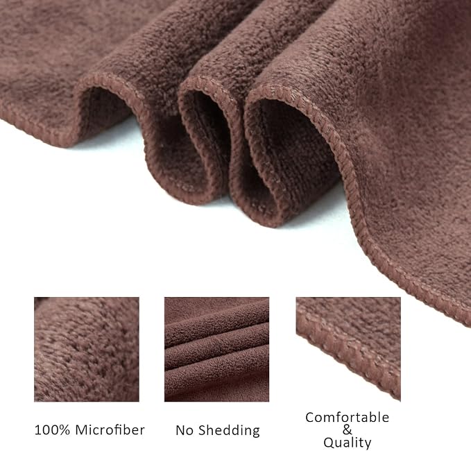 JML Microfiber Towels, Bath Towel Sets (6 Pack, 27" x 55") - Extra Absorbent, Fast Drying, Multipurpose for Bath, Swimming, Fitness, Sports, Yoga, Blue/Brown/Purple | Hanging Loop, Extra Absorbent, Fast Drying, Lint-free, Use for Pool, Swimming, Fitnes...
