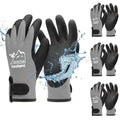 toolant 100% Waterproof Winter Work Gloves, Thermal Insulation with Grip | Touchscreen, Freezer Work for Men and Women, Cold Weather Work & Outdoor Tasks, 3 Pairs, Grey, Small