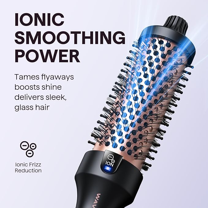 Wavytalk Blowout Boost Thermal Brush, 1.5 inch Heated Round Brush Curling Iron for Blowout Look, Dual Voltage, Ceramic Tourmaline, Ionic Technology, 5 Temperature Settings