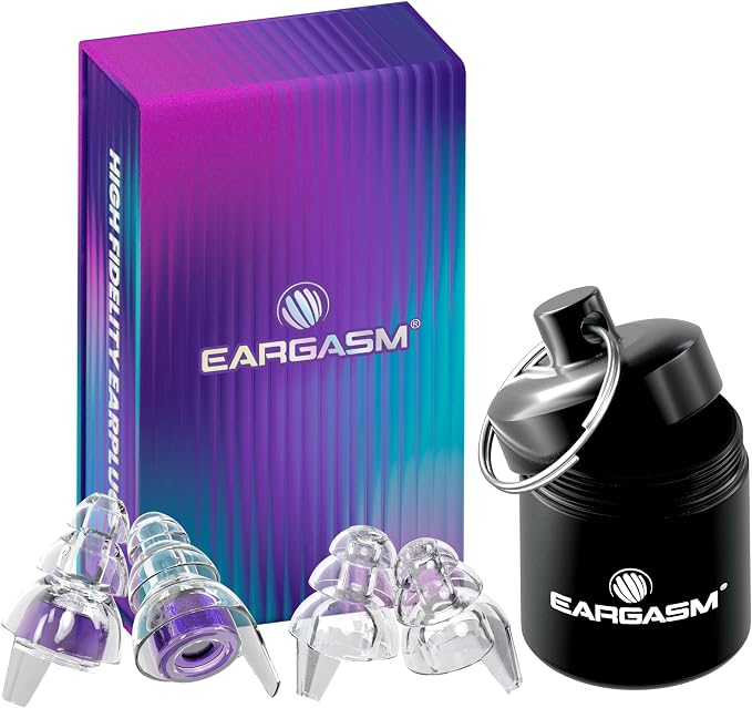 Eargasm High Fidelity Hyperviolet Purple Earplugs for Concerts, Festivals, Musicians, DJs, Night-Life, Motorcycle Hearing Protection - Reusable Ear Plugs for High Fidelity Noise Reduction up to 21 dB