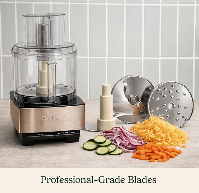 Cuisinart Food Processor 14-Cup Vegetable Chopper for Mincing, Dicing, Shredding, Puree & Kneading Dough, Umber Stainless Steel, DFP-14UMBY
