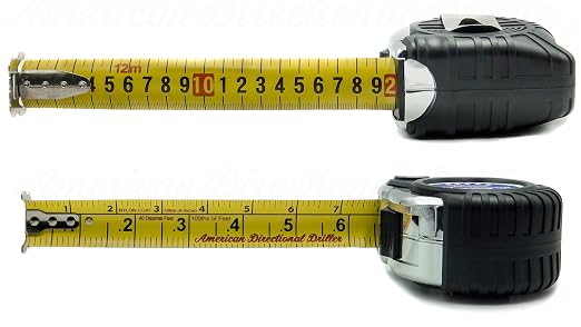 American Directional Driller® 40 Foot Tape Measure Wide Blade Engineer Scale, Imperial Inch/Foot, Metric Bottom Hole Assembly BHA Tape Directional Drilling Tape Measure Class II
