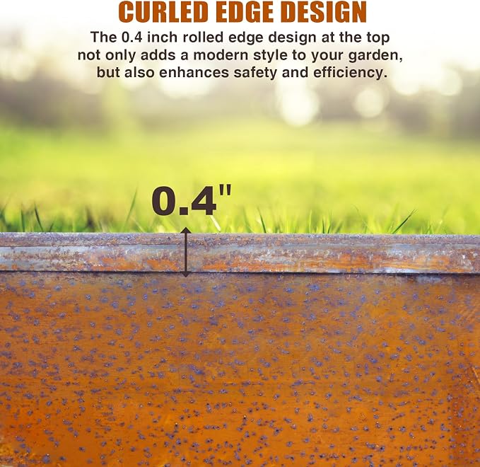 16.4ft Cor-Ten Steel Landscape Edging, 5.5" H Garden Edging Border | Metal Edging for Landscaping, Flexible Lawn Edging, Metal Edging for Pathway, Yard