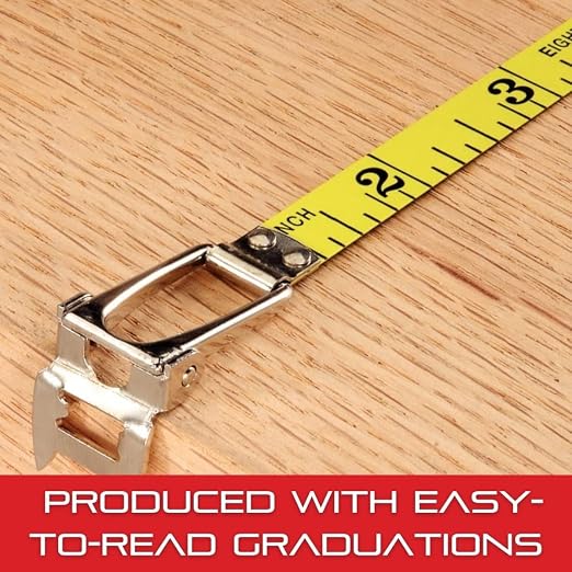 Starrett Closed Reel Long Line Tape with ABS Plastic Case, Easy-to-Read Graduation and Folding Hook Ring - 50' Length, 3/8" Width, 1/8" Graduation, L1 Graduation Style Number - KTS510-50-N
