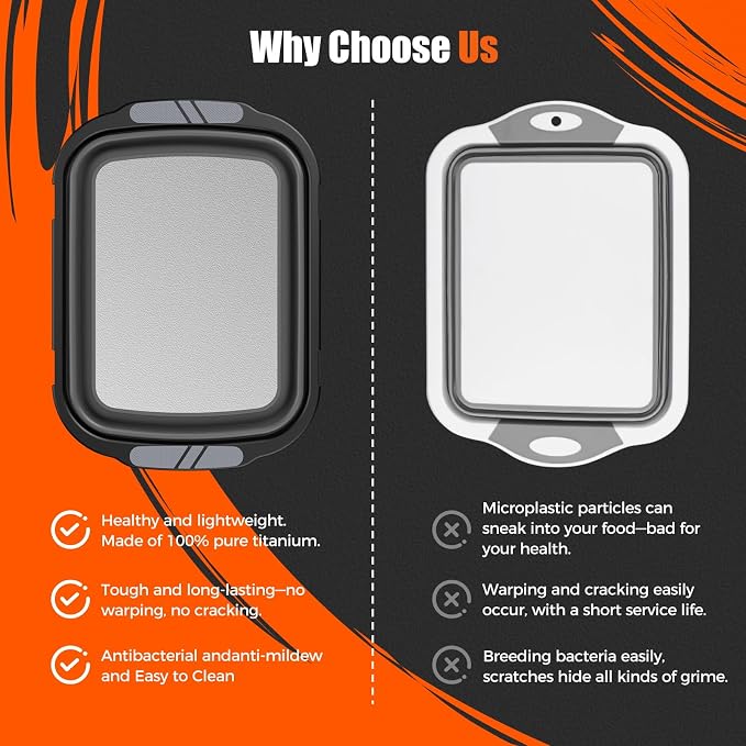 Collapsible BBQ Prep Tub with Titanium Cutting Board, 22L/5.5Gal Food Storage with Locking Lid, Outdoor Seasoning Storage Bin for Camping, Kitchen and BBQ