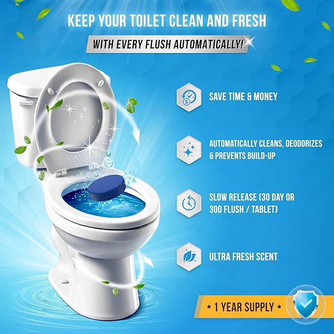 ACTIVE Automatic Toilet Bowl Cleaner and Washing Machine Cleaner - Includes 12ct Toilet Bowl Cleaning Tablets and 24ct Washer Cleaning Tablets