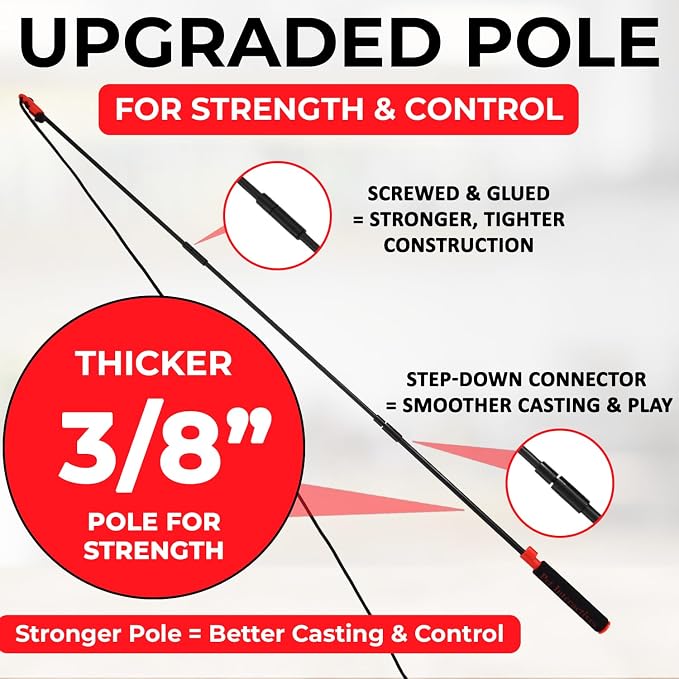 PET Wrangler 2.0 - Upgraded Flirt Pole for Dogs, Interactive Dog Toy with Reinforced 50" Pole &10ft Cord, Creates Extended Play Area, 3 Changeable Lures for Training, Exercise, & Enrichment