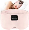 LC-dolida Bluetooth 5.4 Sleep Mask, Ice Silk Sleep Headphones for Side Sleepers, Adjustable Blackout Eye Mask with Bluetooth Headphones, Ultra-Soft Sleeping Mask for Women & Travel (Pink)