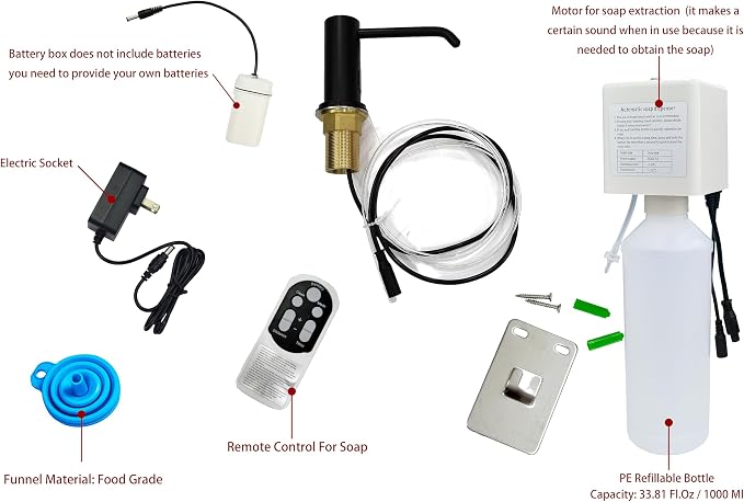 Automatic Touchless Soap Dispenser for Kitchen Sink, Brushed Nickel, High Capacity, Durable Material, Multiple Power Supply Modes, Versatile Use, Liquid Soap, Shampoo, Hand Sanitizer