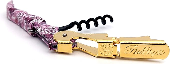 Pulltap's Genuine Collection Floral 900 Waiter's Corkscrew – Double-Hinged Wine Key with Sliding Foil Cutter – Patented Design – Made in Spain – Hawaiian
