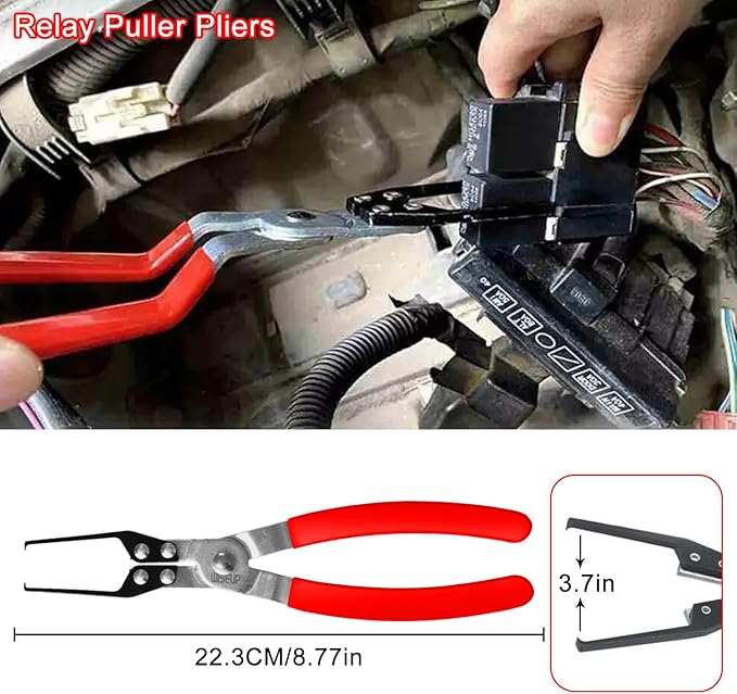 WISEUP 8-Piece Fuel Line Disconnect Tool Set – Fuel Line/Hose Clamp/Removal Pliers, Electrical Disconnect/Push Pin Tools, Relay Puller, Panel Clip Remover & Filter Caliper