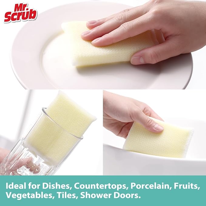 Sponges Kitchen Scrub Dish Sponge Scouring Pad, 6 Pack Cleaning Brush Dishwasher Soap Supplies, Dishwashing Dinnerware Towels Sink Pan Pot Cloth Rags Holder Bathroom Bathtub (Multi Color)