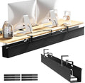 [Upgraded] Large Under Desk Cable Management Tray, Cinati Cable Management Under Desk No Drill, 49.2" Fabric Cord Hider for Wire Organizer, Cord Organizer for Office, Home - Supports Up to 30lbs Black