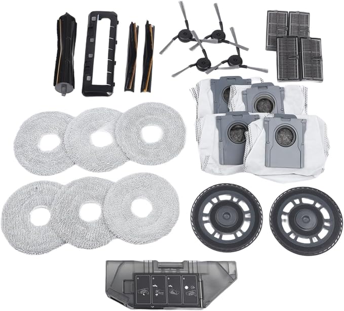 Replacement Parts Kit,For Mova P10-Pro Ultra,For P50-Pro Ultra Robot Vacuum | Includes for tricut Main Brush, Side Brushes, HEPA Filters, Mop Cloths & Dust Bags