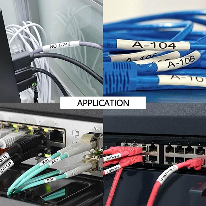 6 Pack HSe-251 HS251 23.6mm 0.92" Heat Shrink Tube White Labels | Compatible with Brother P Touch HSe251 HS-251 Heat Shrink Tubing Wire Cable for PT-E550W P710BT E800W P900 P900W P950NW D800W