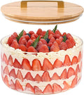 LOVYANXUE 9 inch Large Salad and Trifle Bowl Glass with Lid, 155 oz Versatile Mixing and Serving Dish for Fruit, Laying Ice Cream, Cake, Cupcake, Baking, and Dessert, Microwave Safe