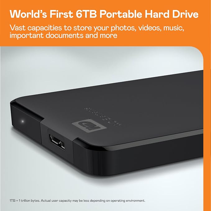 Western Digital WD 5TB Elements Portable External Hard Drive for Windows, USB 3.2 Gen 1/USB 3.0 for PC & Mac, Plug and Play Ready - WDBU6Y0050BBK-WESN | USB 3.2 Gen 1/USB 3.0 for PC, Plug