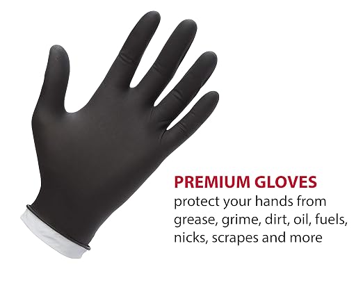 Venom Steel Nitrile Gloves, Rip Resistant Disposable Latex Free Black Gloves, 2 Layer Gloves, 6 mil Thick, X-Large (Pack of 500)