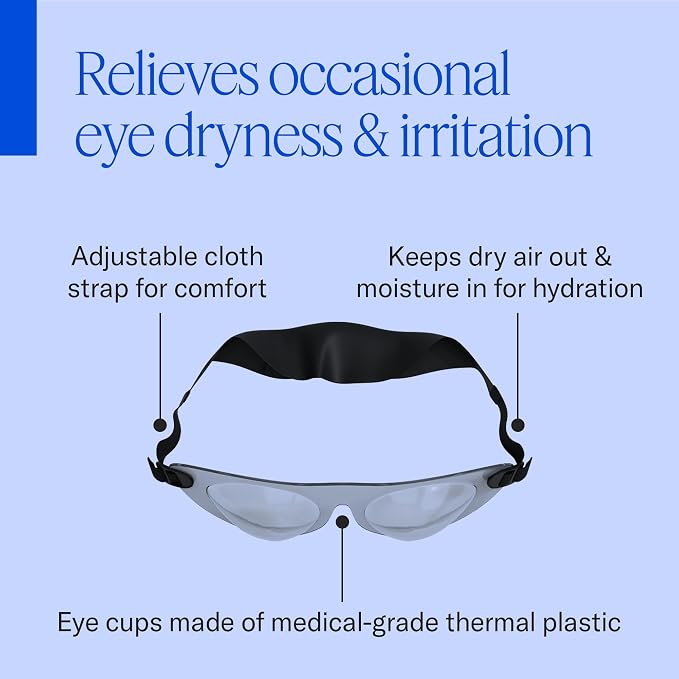 EyeEco Eyeseals Hydrating Sleep Mask, Clear - CPAP Compatible | Latex-Free Eye Mask for Sleep to Block Dry Air, Retains Moisture to Soothe Dry, Irritated Eyes & Provides Eye Care Overnight