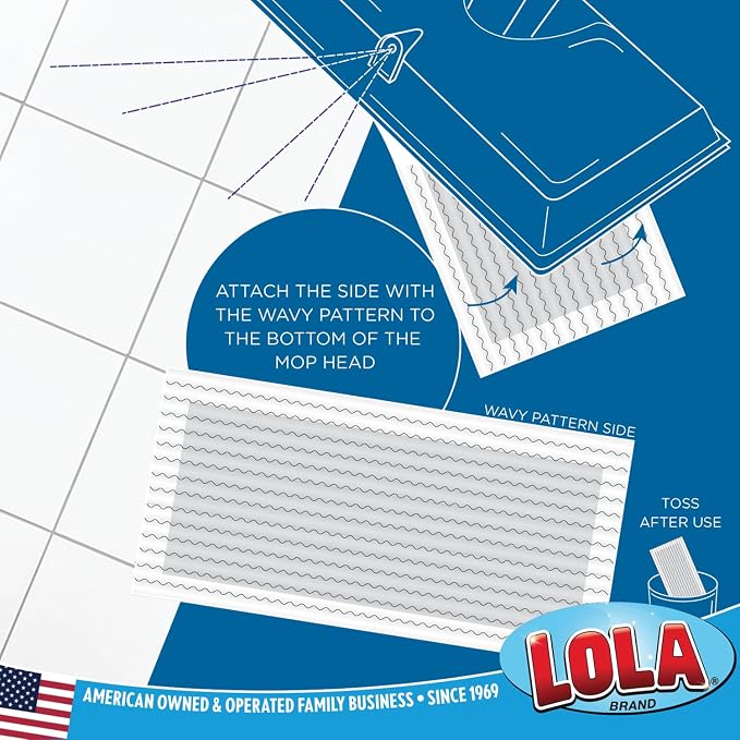 LOLA Wet Jet Refills, 144 Pack, Compatible w/ Swiffer Wet Jet Mop, Disposable Floor Cleaner Pads - Hardwood, Linoleum, Laminate, Marble & Vinyl