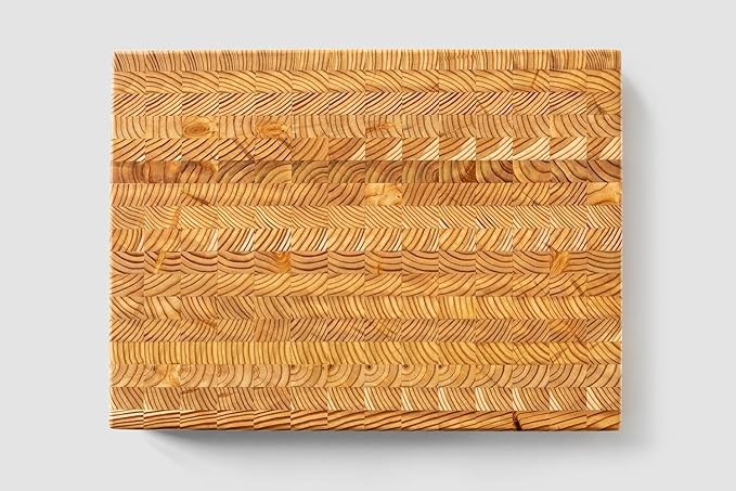 Larch Wood Canada End Grain Medium Cutting Board, Standard Line, Handcrafted for Professional Chefs & Home Cooking, 17-3/4" x 13-1/2" x 1-5/8"