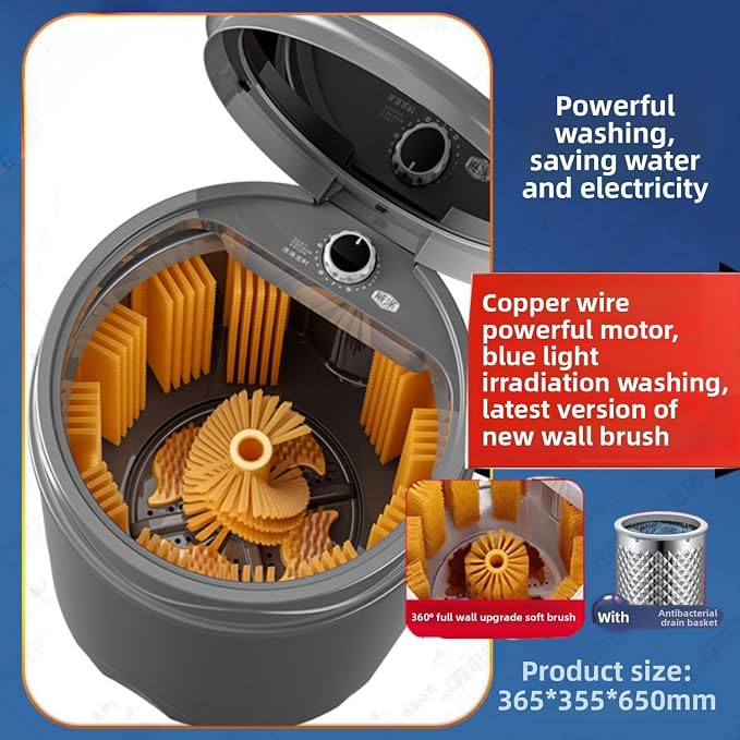 All - Wall Brush Wash & Spin Integrated Shoe Washer, Removable Brush, Shoe & Clothing Dual - Use Lazy Artifact, Automatic Shoe Cleaner Machine for Home/Dormitory (grey,60cm)