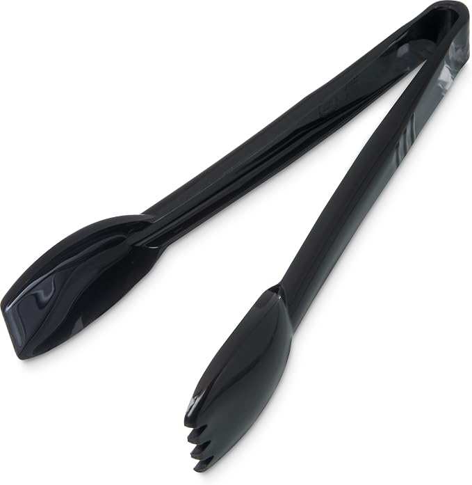 Carlisle FoodService Products CFS Carly Salad Tong, 9" Salad Tong, Black, 1 Pack