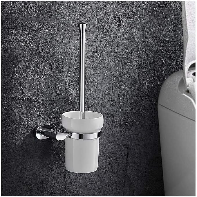 Toilet Cleaner Brush Toilet Brush and Holder Set Wall Mount Toilet Brush Holder for Cleaning and Scrubbing Bathroom Toilet Bowl Brush Brush for Bathroom (C)