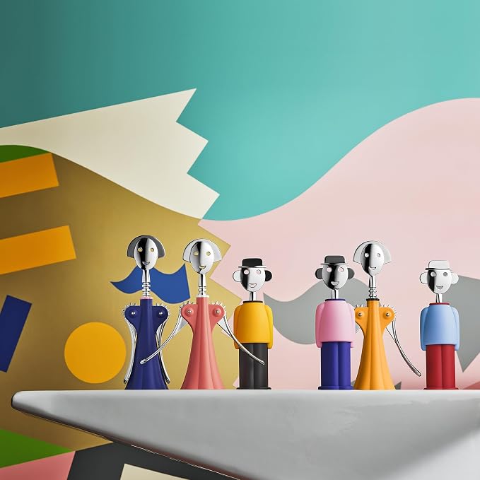 Alessi AM23 YB - Alessandro M. Corkscrew in thermoplastic resin, yellow and black and chrome plated zamak.