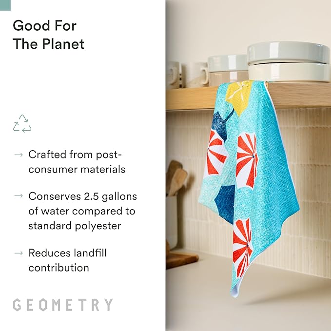 GEOMETRY Spring Kitchen Towels - Double Sided, Quick Dry Microfiber Cloth - Spring & Summer Dish Towels for Kitchen Drying - Premium Quick Dry Towel - Bubbling, 18" x 30" - 1-Pack