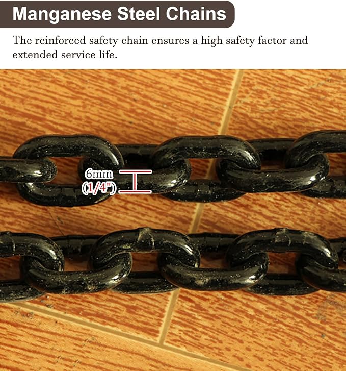 Updated Chain Slings Lifting Clamp, Drum Lifter Handling Equipment with 2 Leg Grab Hooks, Barrel Lifting Tongs for Engine Hoist/Forklift