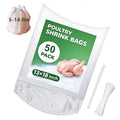 BPA-Free Poultry Shrink Bags 13x18'' 50 Pack | Heat Shrink Wrap for Turkey Chicken Rabbit Freezer Safe with 50 Zip Ties & Silicone Straw by Hoqqf