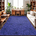 Area Rug 3'x5', Navy Blue Halloween Washable Large Area Rugs for Kitchen Bedroom Laundry Bathroom Office, Black Spiders Net Classic Gingham Non Slip Door Mat Indoor Entryway Floor Accent Throw Carpet