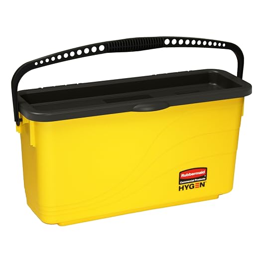 Rubbermaid Commercial Products HYGEN Charging Bucket for 18 inch Microfiber Mop Pads, Great for Storage for Janitorial/Professional Cleaners and Heavy-Duty Industrial Mopping/Cleaning