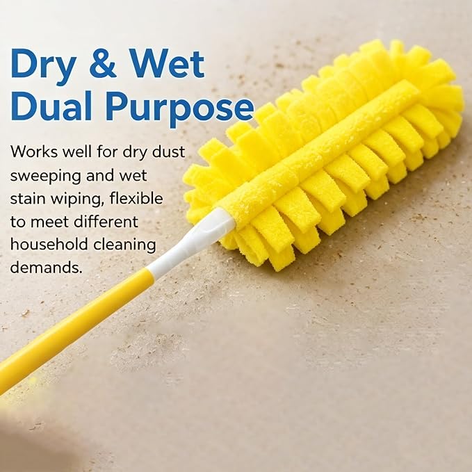 Reusable Chenille Microfiber Dust Duster, 2026 Upgrade Removable Washable Cloth Covers, 360° Electrostatic Duster Refills with Handle, Multi-Surface Dusting Mop for Efficient Home Cleaning (Set C)